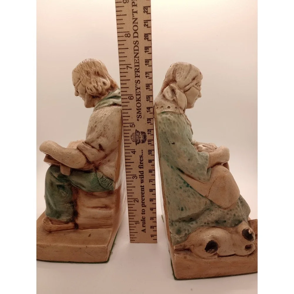 Vintage Joan & Darby Old Sweetheart Deco Bookends Grandma And Grandpa‎ Bookends